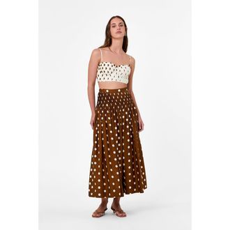Nicholas Amabelle Skirt in Spice Ivory Polka Dot at Nordstrom, Size 12