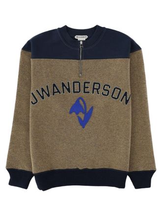J.W.Anderson Half-Zip Embroidered Logo Cotton Sweatshirt