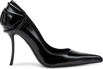 Diesel Zwarte Leren Stiletto Hak Schoenen - Dames - Pumps - Zwart - 39 EU - Leer - Schoenen