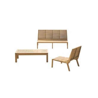 Tikamoon Conjunto de jard&iacute;n de teca maciza de 3 plazas