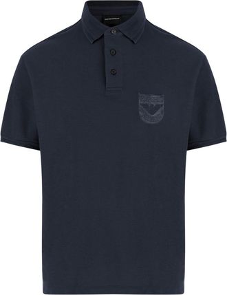 Emporio Armani Navy Blue Shirt Collar Polo