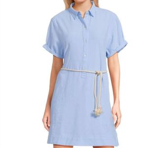 Lilla P Half Placket Shirt Dress In Malibu