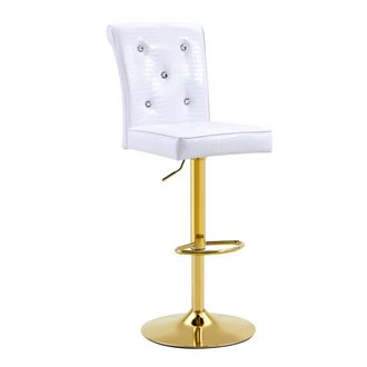 STILVORA Lote De 2 Sillas De Comedor, Respaldo Acolchado Con Botones De Cristal, Para Cocina Y Comedor, Pvc Blanco