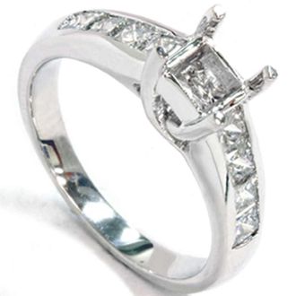 Pompeii3 1ct Princess Cut Diamond Cathedral Engagement Ring Setting Size Selectable