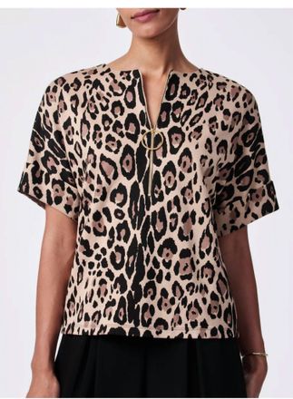 Trina Turk Stagehand Top In Leopard Print