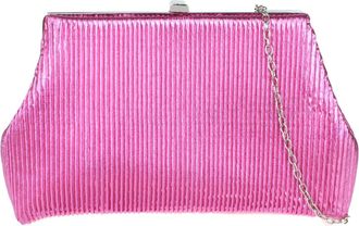 Girly HandBags Womens Glitter Pleated Clutch Bag Medium Pink