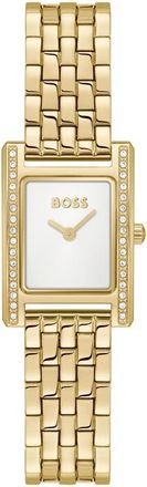 BOSS Lucy Precious Rectangular Watch, 18.5mm in White at Nordstrom