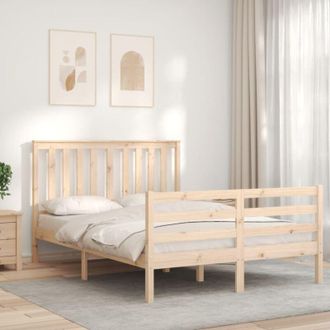 vidaXL Estructura De Cama De Matrimonio Con Cabecero Madera Maciza Vidaxl