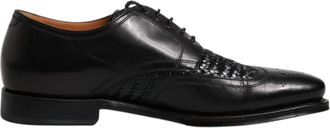 Dolce & Gabbana Black Leather Derby Wingtip Lace Up Formal Dress Mens Shoes