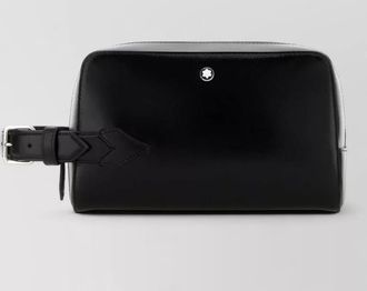 Montblanc leather beauty case buckle logo zip