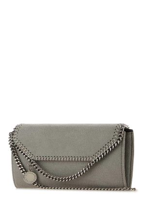 Stella McCartney Womens Grey Shaggy Deer Falabella Wallet Lightgrey Portafogli