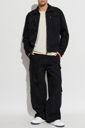 Casablanca Denim Jacket With Monogram, Mens, Black