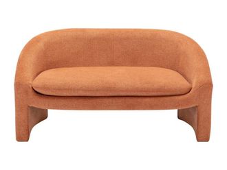 VENTE-UNIQUE.COM Sof&aacute; fijo poli&eacute;ster 2 plazas terracota 137x74cm