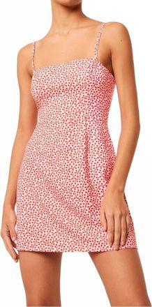 French Connection Elao Printed Whisper Sweetheart Dress In Red