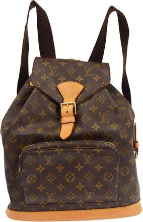 Louis Vuitton Vintage Montsouris Monogram Canvas Brown Canvas Backpack Bag (Pre-Owned)