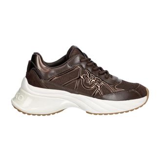 Pinko Pinko, Schoenen, Dames, Bruin, 37 EU, Leer, Ariel 33 Sneaker