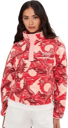 Columbia Helvetiatm II Printed Cropped 1/2 Snap Womens Coat Poppy Red/Sunscape : 2XL, Polyester