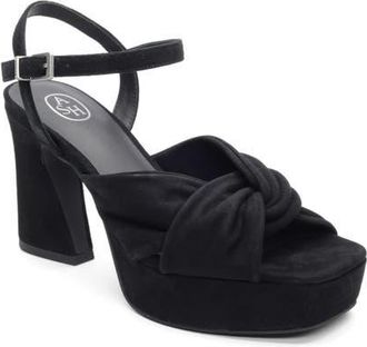Ash Opus Suede Ankle Strap Platform Sandal in Black at Nordstrom, Size 10Us