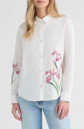 Hunter Placement Bloom Button-Up Shirt in Snow-White at Nordstrom Rack, Size X-Small