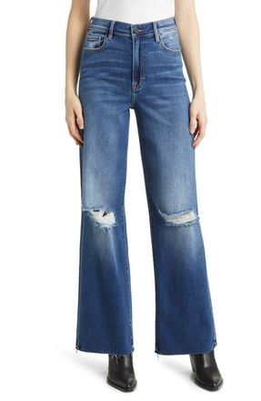 Hidden Jeans Ripped Straight Leg Dad Jeans in Dark Wash at Nordstrom, Size 24