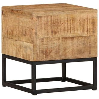 vidaXL Mesa Auxiliar De Madera De Mango Rugosa 30x30x33 Cm Vidaxl