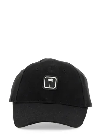 Palm Angels Black Logo Solid Baseball Hat