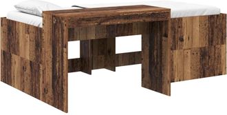 vidaXL Cama Alta Para Ni&ntilde;os Con Escritorio Madera Envejecida Vidaxl