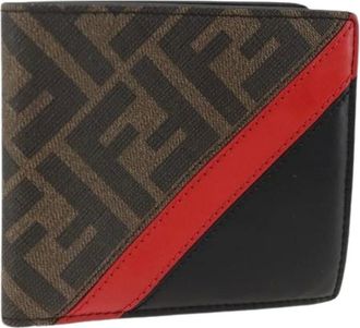 Fendi Pre-owned Wallets, female, Brown, Size: ONE SIZE Pre-owned Vintage Zucca Canvas Wallet