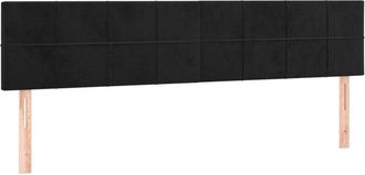 vidaXL Cabecero Con Led De Terciopelo Negro 200x5x78/88 Cm Vidaxl