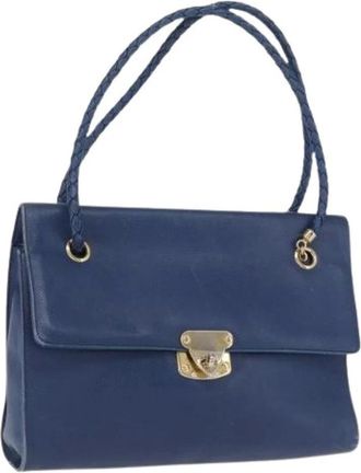 Bottega Veneta Pre-owned Shoulder Bags, female, Blue, Size: ONE SIZE Pre-owned Vintage Hand Bag