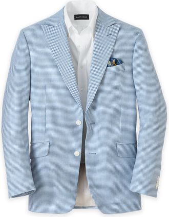 Paul Fredrick Wool Houndstooth Single Breasted Peak Lapel Sport Coat