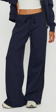 Princess Polly Summits Mid Rise Flare Track Pants in Navy at Nordstrom, Size 12