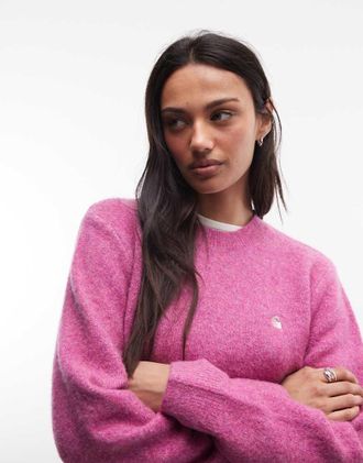 Carhartt Work in Progress Curtis - Maglione lavorato rosa scuro