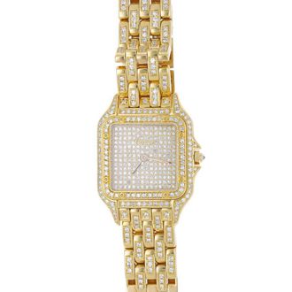 Cartier Pre-owned Cartier Panthere Quartz Diamond White Dial Ladies Watch 883969