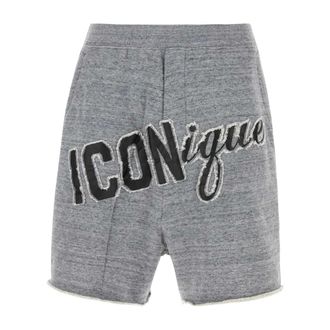 Dsquared2 Beachwear, male, Gray, Size: XL Cotton Bermuda Shorts