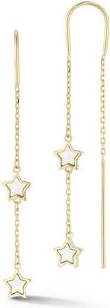 Ember Fine Jewelry 14K Gold Mother of Pearl Star Threader Drop Earrings at Nordstrom Rack