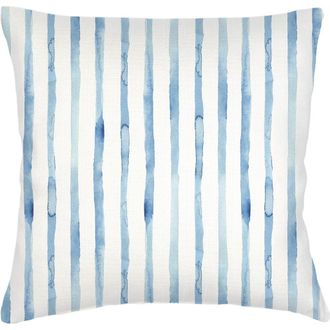 Anaya with Love Riviera Striped Linen Pillow with Down Alternative Insert in Blue at Nordstrom, Size 2Ft 0In X 2Ft 0In