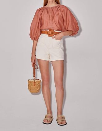 Magali Pascal Pallida Button Down Top In Terracotta