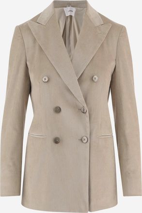 Lardini jack van katoen en stretchviscose met dubbele rij knopen