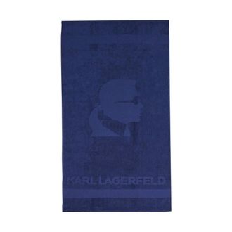Karl Lagerfeld Home, Dames, Blauw, ONE Size, Katoen, Sacca Strandlaken