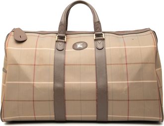 Burberry Pre-owned Womens Vintage Check Canvas Travel Bag - Tan Textile - One Size