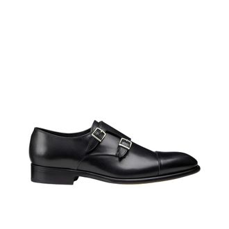 Doucal's Business Shoes, male, Black, Size: 12 US Monk Strap Shoes