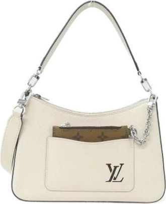 Louis Vuitton Pre-owned Vintage Shoulder Pouch - Dames - Vintage Schoudertas - Beige - ONE Size - Leer - Vintage