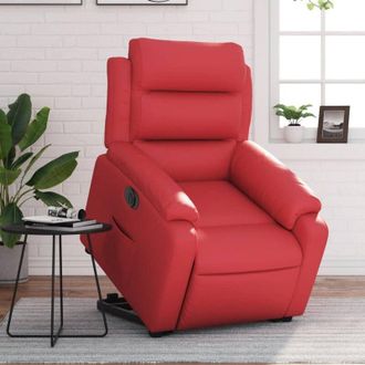 vidaXL Vidaxl - Sill&oacute;n Elevable El&eacute;ctrico Cuero Artificial Rojo