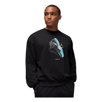 Nike Jordan Air Jordan Brooklyn Fleece Crewneck Sweatshirt Black Gamma Blue IM6301-010