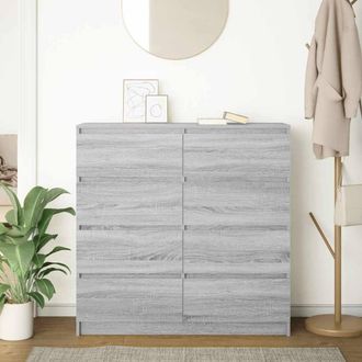 Berkfield Home Sideboard Grey Sonoma 100x35x99 cm Engineered Wood | Size: 100 x 35 x 99 cm