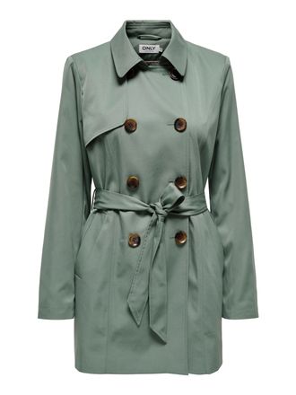 Only Trenchcoat ONLY ONLVALERIE TRENCHCOAT OTW NOOS, Damen, Gr. XL, laurel wreath, Web, Obermaterial: 100% Polyester, unifarben, figurumspielend ca. Mitte 