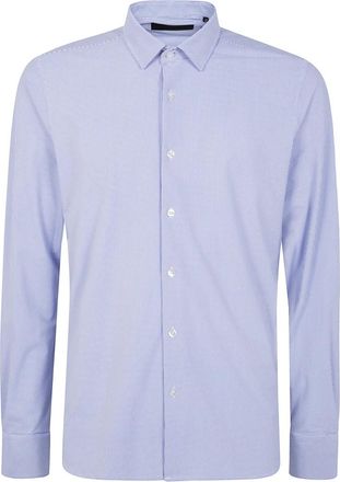 Roberto Ricci Design Jacquard Open Shirt - Heren - Casual Overhemden - Blauw - XL - Overhemden