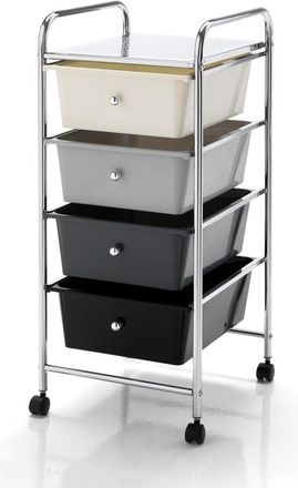 Oresteluchetta Cajonera 4 cajones polipropileno con ruedas 76x32x36,5 cm
