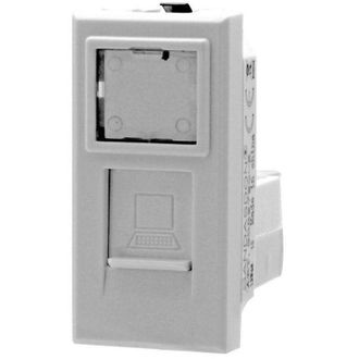 Trade Shop Trade Shop - Presa Dati Connettore Rj45 Cat5e Bianco Coperchio Compatibile Bticino Axolute
